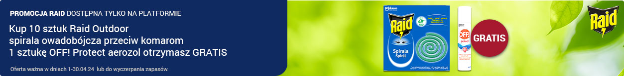 Raid. Kup 10 sztuk Raid Outdoor spirala owadobójcza przeciw komarom, 1 sztukę OFF! Protect aerozol otrzymasz GRATIS