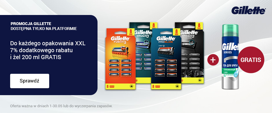 Gillette wkłady XXL + gratis