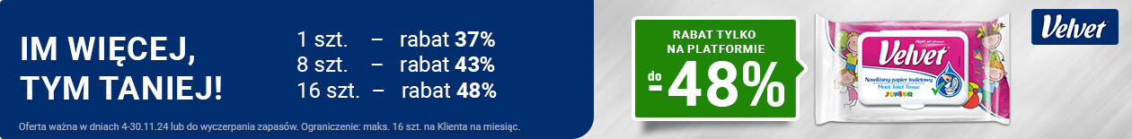 VELVET Moist Junior, nawilżany papier toaletowy, 42 szt (11) Listing